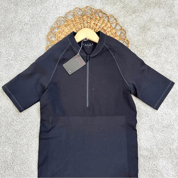 NWT Falke Ergonomic Sport System Zip Shirt Short Sleeve Performance Black - Picture 2 of 12